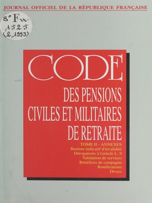 cover image of Code des pensions civiles et militaires de retraite (2)